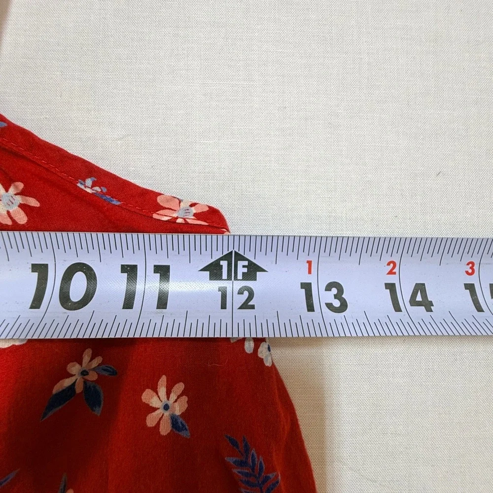Old Navy Girls Red Floral Button Front Ruffle Hem Sundress Size 4T